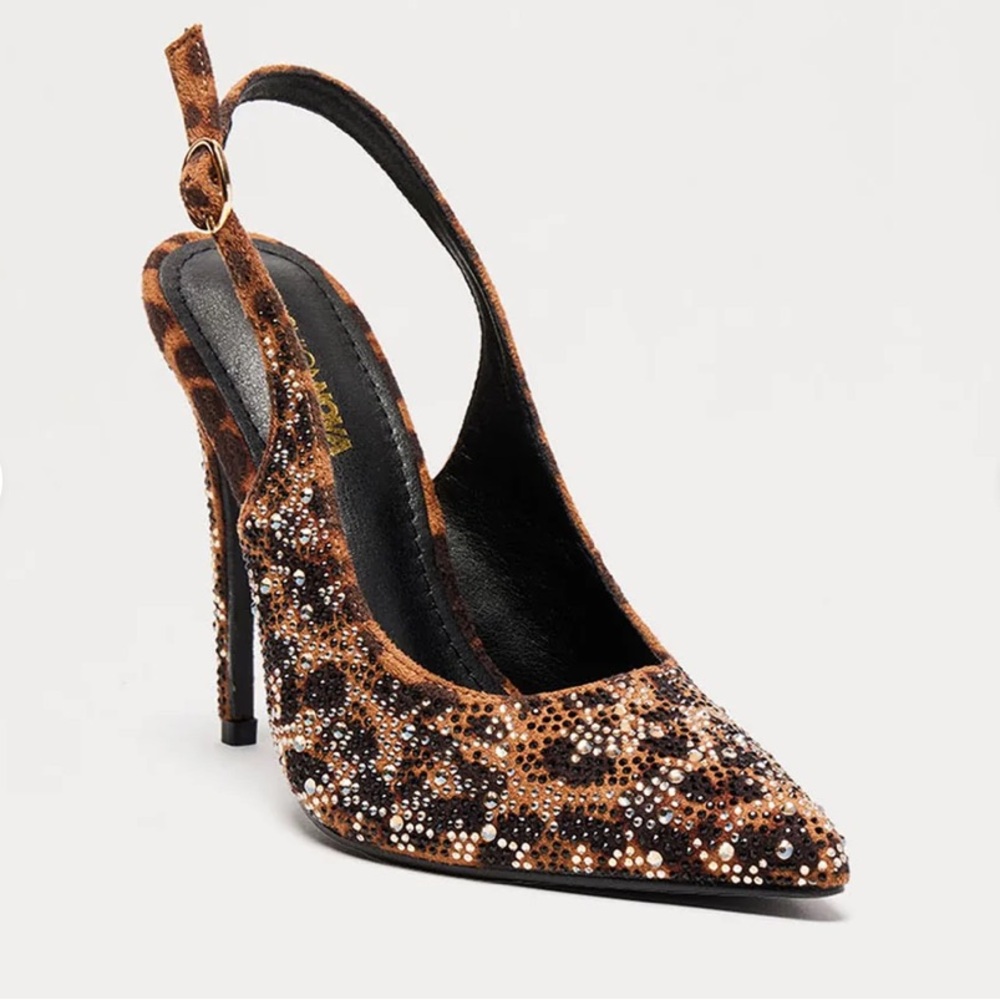Leopard Print Slingback Stiletto Heels